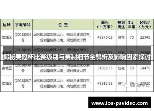 揭秘美冠杯比赛级别与赛制细节全解析及影响因素探讨